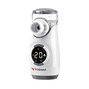 Torima Cnb69008 Beyaz Sessiz Kademeli Dijital Ekranlı Usb Şarjlı Mesh Nebulizatör Cihazı