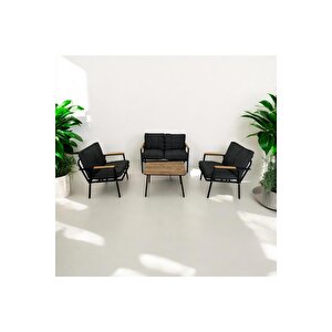 Zen 2 1 1 Pofuduk Balkon Takımı, Bahçe Mobilyası, Çay Seti, Kafe Oturma Grubu, Teras Koltuk Takımı