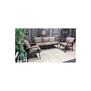 Zen 3 1 1 Pofuduk Balkon Takımı, Bahçe Mobilyası, Çay Seti, Kafe Oturma Grubu, Teras Koltuk Takımı