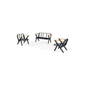 Zeta 2+1+1 Balkon Takımı, Bahçe Mobilyası, Çay Seti, Kafe Oturma Grubu, Teras Koltuk Takımı