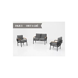 Zen 2-1-1 Düğmesiz Pofuduk Minderli Bahçe-balkon Seti