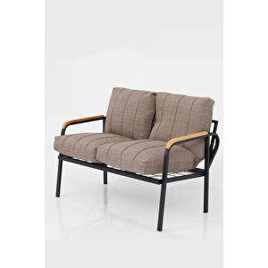 2-1-1 Set Zen Model Düğmesiz Pofuduk Minderli Bahçe-cafe-balkon-otel Takımı (çay Seti)