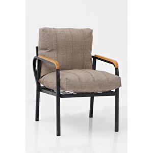 2-1-1 Set Zen Model Düğmesiz Pofuduk Minderli Bahçe-cafe-balkon-otel Takımı (çay Seti)