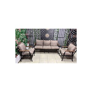 Zen 3 1 1 Pofuduk Balkon Takımı, Bahçe Mobilyası, Çay Seti, Kafe Oturma Grubu, Teras Koltuk Takımı