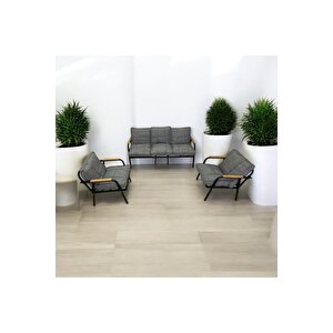 Zen 3 1 1 Pofuduk Balkon Takımı, Bahçe Mobilyası, Çay Seti, Kafe Oturma Grubu, Teras Koltuk Takımı