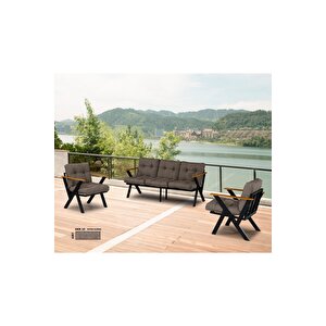Zeta 3 1 1 Sngerli Balkon Takımı, Bahçe Mobilyası, Çay Seti, Kafe Oturma Grubu, Teras Koltuk Takımı