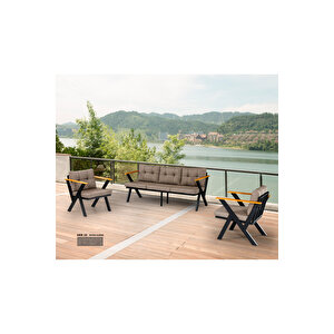 Zeta 3 1 1 Pofuduk Balkon Takımı, Bahçe Mobilyası, Çay Seti, Kafe Oturma Grubu, Teras Koltuk Takımı
