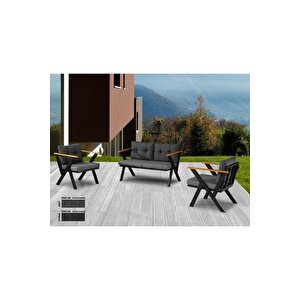 Zeta 2 1 1 Balkon Takımı, Bahçe Mobilyası, Çay Seti, Kafe Oturma Grubu, Teras Koltuk Takımı