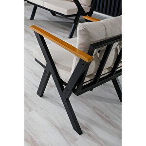 Zeta 2+1+1 Balkon Takımı, Bahçe Mobilyası, Çay Seti, Kafe Oturma Grubu, Teras Koltuk Takımı