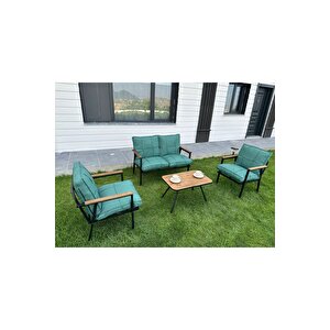Duru 2 1 1 Sehpa Hediyeli Balkon Takımı, Bahçe Mobilyası,çay Seti,oturma Grubu, Renk Su Yeşili