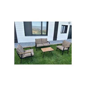 Zen 2 1 1 Pofuduk Balkon Takımı, Bahçe Mobilyası, Çay Seti, Kafe Oturma Grubu, Teras Koltuk Takımı
