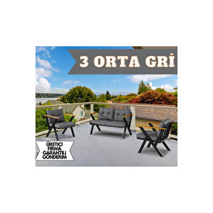 Zeta 2 1 1 Pofuduk Balkon Takımı, Bahçe Mobilyası, Çay Seti, Kafe Oturma Grubu, Teras Koltuk Takımı