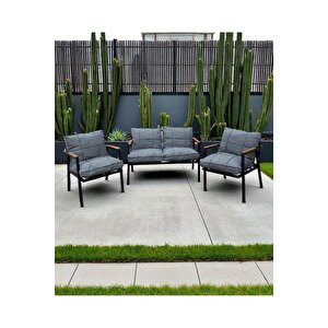 Zen 2 1 1 Pofuduk Balkon Takımı, Bahçe Mobilyası, Çay Seti, Kafe Oturma Grubu, Teras Koltuk Takımı