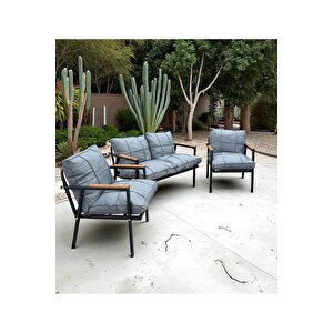Zen 2 1 1 Pofuduk Balkon Takımı, Bahçe Mobilyası, Çay Seti, Kafe Oturma Grubu, Teras Koltuk Takımı