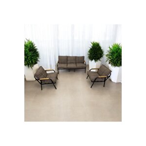 Zen 3 1 1 Pofuduk Balkon Takımı, Bahçe Mobilyası, Çay Seti, Kafe Oturma Grubu, Teras Koltuk Takımı