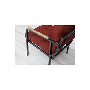 Zen 2 1 1 Pofuduk Balkon Takımı, Bahçe Mobilyası, Çay Seti, Kafe Oturma Grubu, Teras Koltuk Takımı