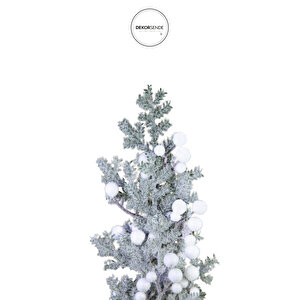 Yılbaşı Süsü Karlı Beyaz Berry Dal Yeşil Beyaz 75 Cm