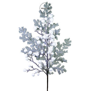 Yılbaşı Süsü Karlı Beyaz Berry Dal Yeşil Beyaz 75 Cm