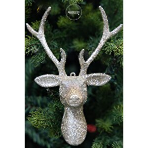 Yılbaşı Süsü Geyik Büstü Gold 21 Cm