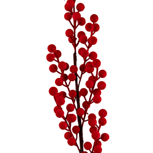 Yılbaşı Süsü Kadife Berry Dal Kırmızı 51 Cm