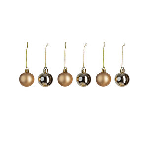 Yılbaşı Süsü 6'lı Top Altın 4 Cm