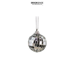 Disko Topu Süsü 6'lı Set Gümüş 4 Cm