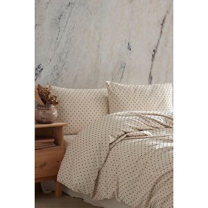 Freya Khaki %100 Pamuklu Yıkamalı Vintage Tek Kişilik Nevresim Takımı 160*220 Frykhtkt