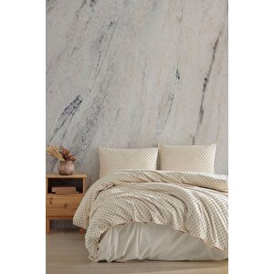 Freya Khaki %100 Pamuklu Yıkamalı Vintage Tek Kişilik Nevresim Takımı 160*220 Frykhtkt