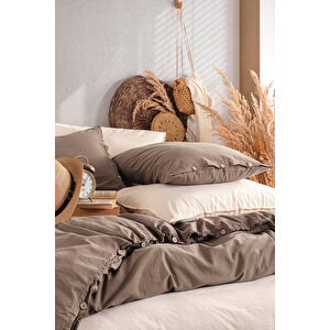 Demeter %100 Pamuklu Yıkamalı Tek Kişilik Nevresim Takımı 160*220 Dmtrtkt Kahverengi