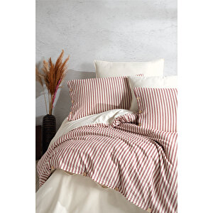 Chance Cherry %100 Pamuklu Ipliği Boyalı Yıkamalı Battal Boy Nevresim Takımı 240*220 Bordo