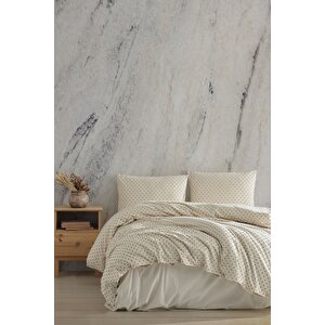 Freya Khaki %100 Pamuklu Yıkamalı Vintage Çift Kişilik Nevresim Takımı 200*220 Frykhckt