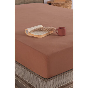 Mocca Mousse %100 Pamuklu Yıkamalı Battal Boy Lastikli Çarşaf 180*200 Kahverengi