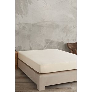 Pure Natural %100 Pamuklu Yıkamalı Tek Kişilik Lastikli Çarşaf 100*200 Bej