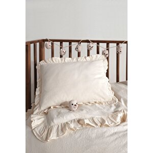 Pure Natural Bebe %100 Pamuk Fırfırlı Yıkamalı Nevresim Takımı 100*150