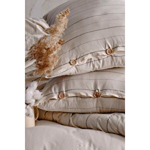 Helen %100 Pamuklu Yıkamalı İpliği Boyalı Nevresim Takımı Aile Seti (family Set)