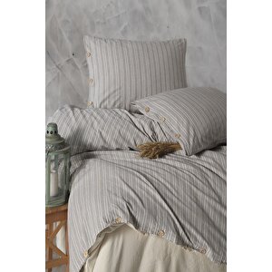 Helios %100 Pamuklu İpliği Boyalı Yıkamalı Tek Kişilik Nevresim Takımı 160*220