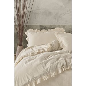 Grace %100 Pamuklu Fırfırlı Yıkamalı Tek Kişilik Nevresim Takımı 160*220