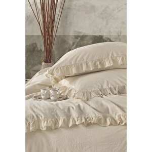 Grace %100 Pamuklu Fırfırlı Yıkamalı Tek Kişilik Nevresim Takımı 160*220