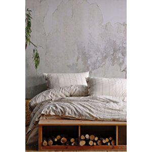 Helen %100 Pamuklu Ipliği Boyalı Yıkamalı Tek Kişilik Nevresim Takımı 160*220