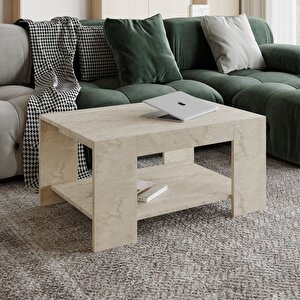 Lina Orta Sehpa – Modern Minimal Tasarım, Traverten Traverten