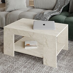 Lina Orta Sehpa – Modern Minimal Tasarım, Traverten Traverten
