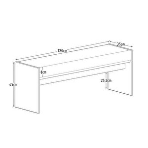 Pearl Bench – Modern Tasarım Antre, Mutfak, Yatak Odası, Balkon Oturma Bankı, Kolay Kurulum, Beyaz