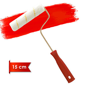 -1085 Eksport 14 Mm Tüylü 2 Cm İç Cephe Saplı Kalorifer Boya Rulosu 15 Cm