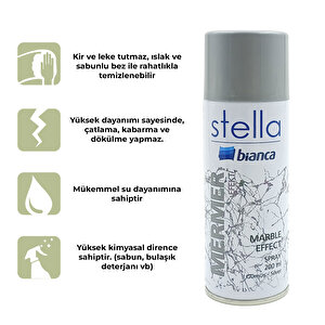 Bianca Stella Mermer Efekti Sprey 200 Ml Gümüş