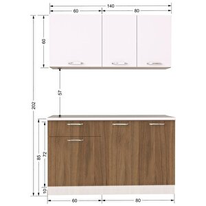 Imge Hazır Mutfak Dolabı 140 Cm – Tezgah Dahil