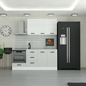 195 Cm Mutfak Dolabı  Mdf Kapak Tezgah Dahil Yrkn195 100