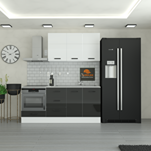 195 Cm Mutfak Dolabı  Mdf Kapak Tezgah Dahil Yrkn195 99