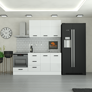 195 Cm Mutfak Dolabı  Mdf Kapak Tezgah Dahil Yrkn195 97