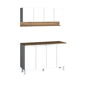 140 Cm Venda Mutfak Dolabı, Mini Mutfak Dolabı, Çok Amaçlı Dolap