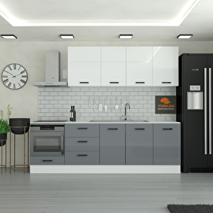 255 Cm Mutfak Dolabı  Mdf Kapak Tezgah Dahil Yrkn255 98